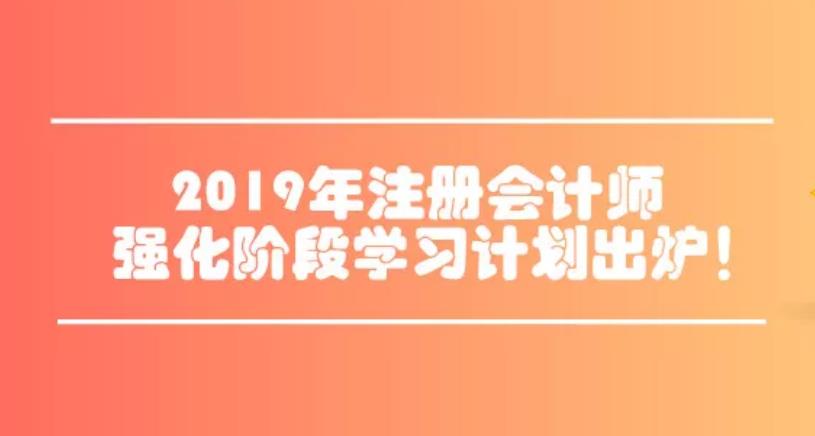 臣信会计：2019CPA六科强化阶段学习计划出炉！