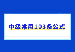 中级会计考试常用的103条公式