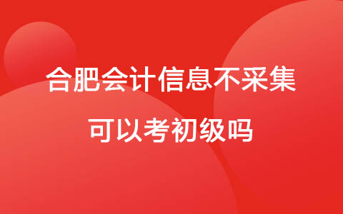 合肥会计信息不采集可以考初级吗
