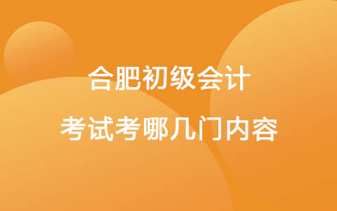 合肥初级会计考试考哪几门内容