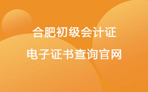 合肥初级会计证电子证书查询官网