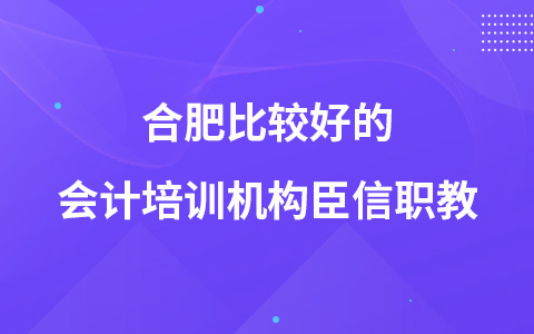 合肥比较好的会计培训机构臣信职教