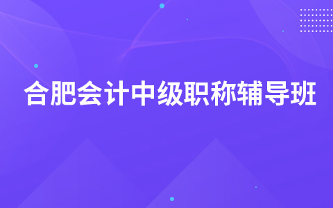合肥会计中级职称辅导班