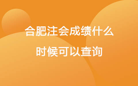 合肥注会成绩什么时候可以查询