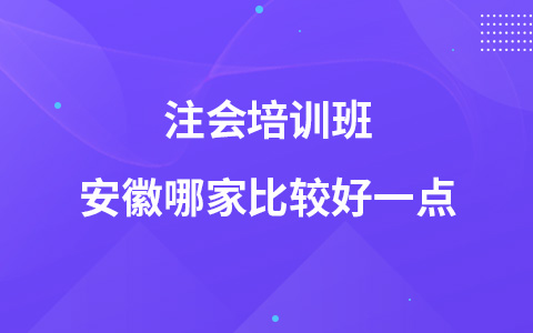 注会培训班安徽哪家比较好一点
